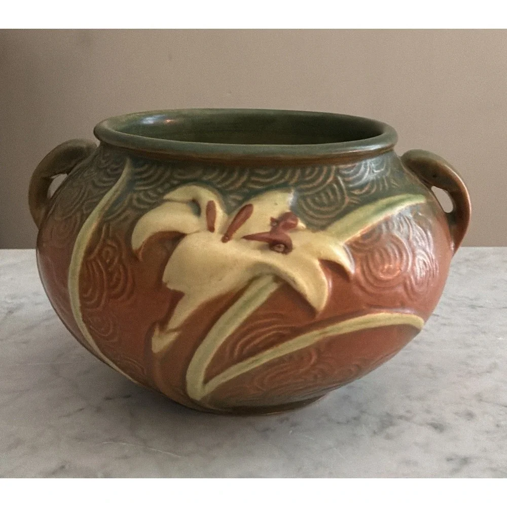 Roseville Pottery Bowl USA Zephyr Lily Jardiniere Bowl Excellent Condition